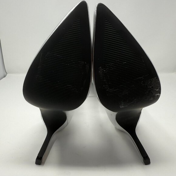 Open Edit Viv Pointy Toe Knee High Heeled Boot Women's 7 Silver Going Out NWOB - Picture 12 of 14